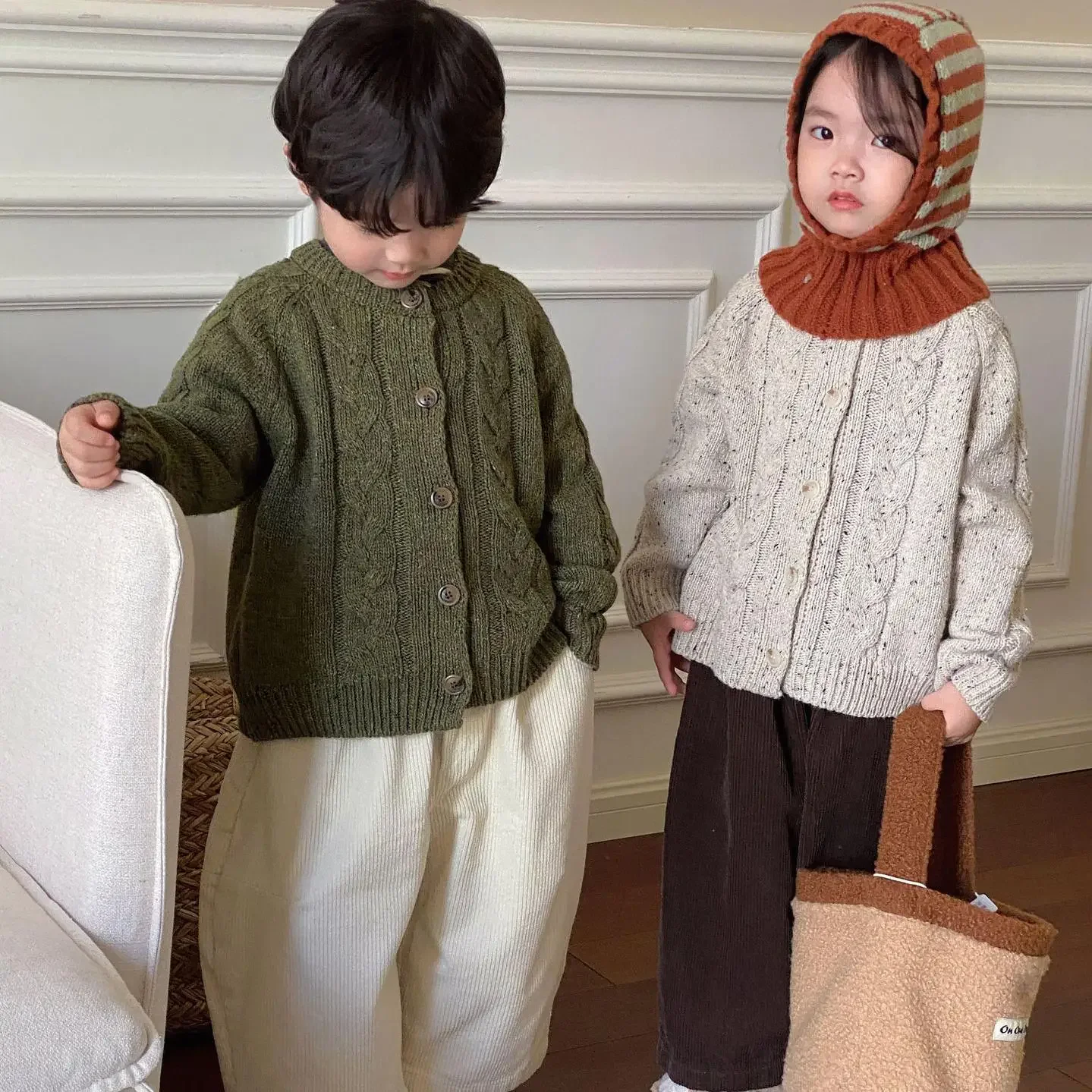 

Autumn Boy Girl Baby Unique Cool Knitted Cardigan Twist Sweater Kid Fashion Long Sleeves Tops Jacekts Children Solid Cotton Coat