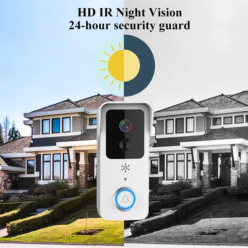 Saikiot Tuya Smart Wireless Doorbell Camera 1080P WIFI Peephole Two Way Audio PIR Motion Detection Eyecat Doorbell