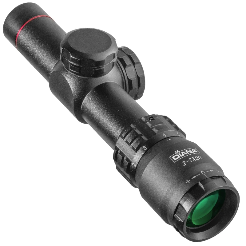 DIANA 2-7x20 HD Riflescope Mil-Dot Reticle Sight Rifle Scope Sniper Hunting Tactical Rapid Target Acquisition Airsoft rifle scope