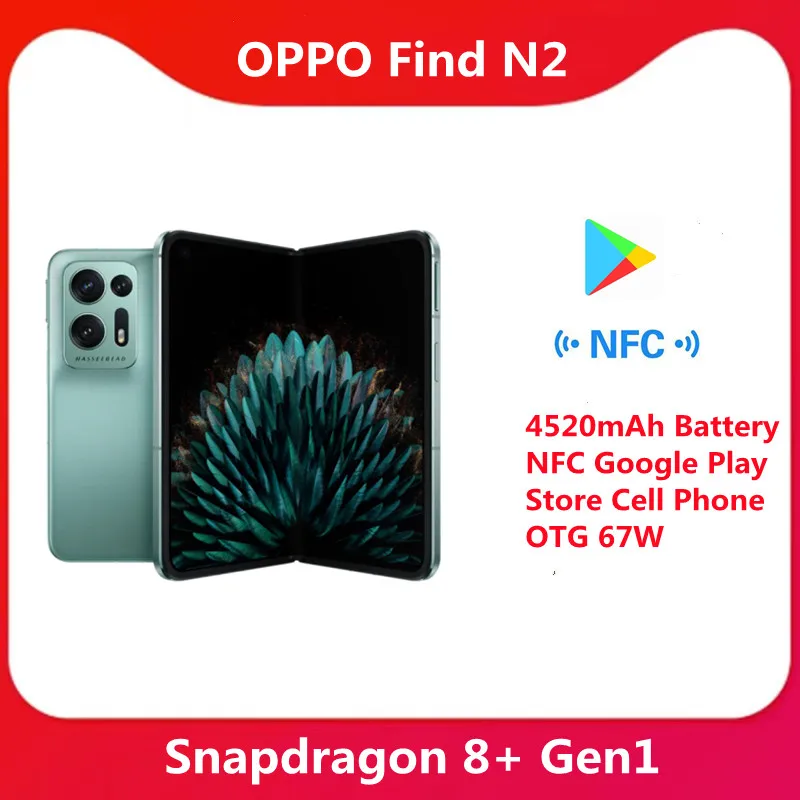 Original OPPO Find N2 Folding Flagsh 5G Smartphone 120HZ Snapdragon 8+ Gen1  4520mAh Battery NFC Google Play Store Cell Phone OTG