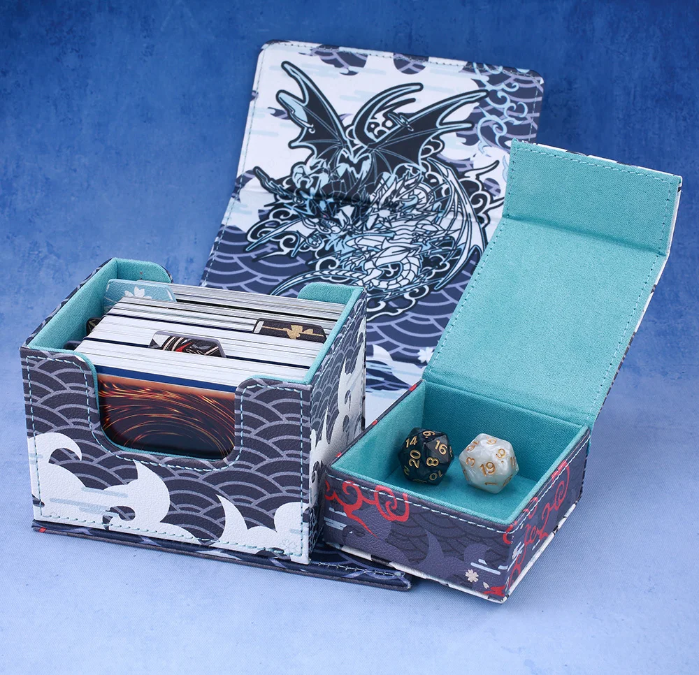 Gacha 100+Load Trading Card Deck Box mit 2 Trennwänden PU-Leder Magnetverschluss Spielkarte Aufbewahrungsbox für YuGiOh TCG Sportkarte – Detail 36