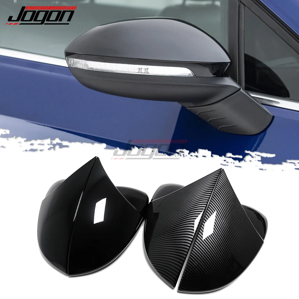 Car Ox Horn Side Rearview Mirror Cover Cap Shell Abs Car Accessories