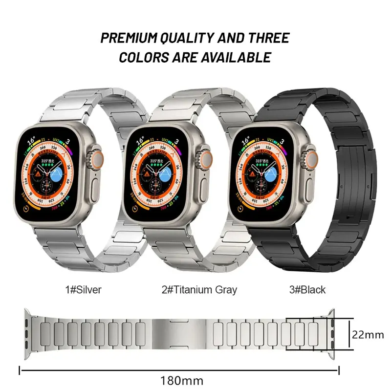 Luxury Titanium Strap For Apple Watch Ultra 2 49mm 45mm Bracelet Business Band For iWatch 9 8 7 6 5 4 SE 3 2 Wristband 44mm 42mm