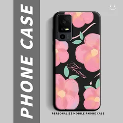Cartoon Cute Cat Flower Shockproof Silicone Soft Phone Case - Stylish Protective Back Cover for TCL 40 XL (HS-C0085)
