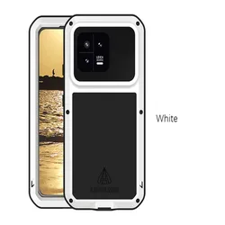 Love Mei Military Grade Metal Protective Phone Case with Silicone Shockproof and Dustproof Cover for Xiaomi 17 Pro Max (WHITE)