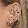 1PC Iced Out CZ Dainty Hoop Earrings for Women Ear Piercing Cartilage Butterfly Helix Daith Conch Tragus Stud Piercing Jewelry 1
