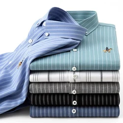 Men's Shirts Long Sleeve Casual Pure Cotton Oxford Thick Soft Regular-fit Button-down Collar Formal White Work Shirt And Blouses