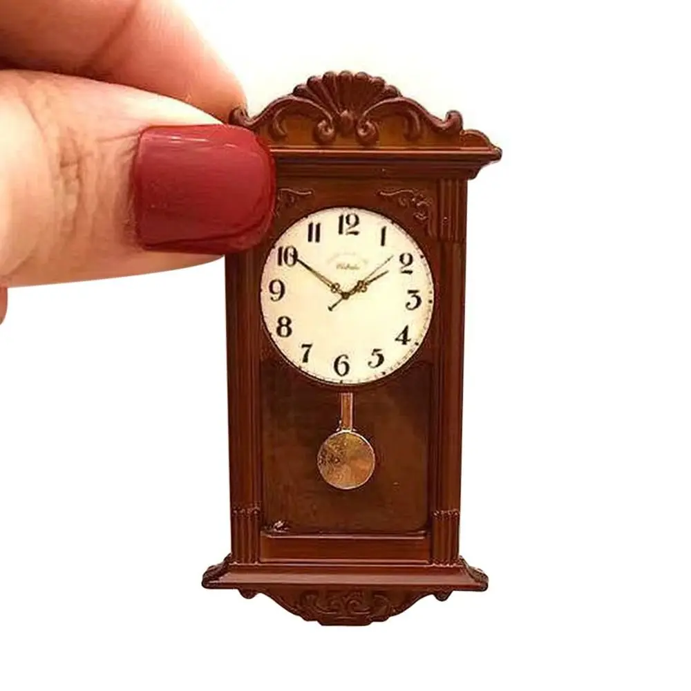1pc 1:12 Puppenhaus Miniatur Wanduhr Spielen Puppe Haus Miniaturas Wohnkultur Zubehör Spielzeug Pretend Spielen Möbel Spielzeug – Detail 10