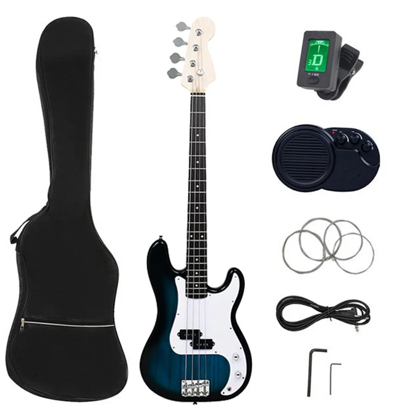 

43 Inch 4-String Electric Bass Guitar Set Comes With Sound Box And Tuner For Beginner Rock Professional Performance Bass Guitar