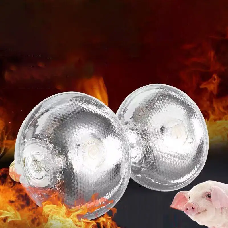150/250W Infrared Heat Lamp Anti-Explosion Thickened Insulation Farming Heating Lamp Bulb E27 Waterproof Small Heat