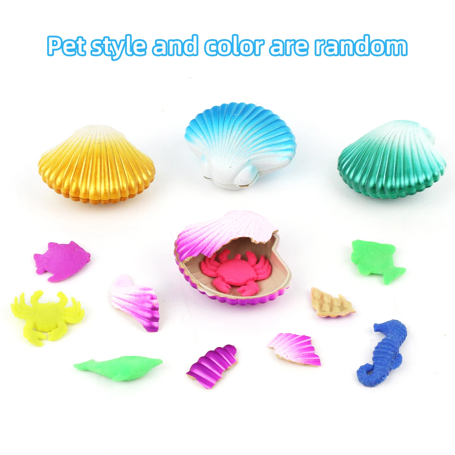 Water swelling toy shell marine animal series small size water hatching scallop color random 5