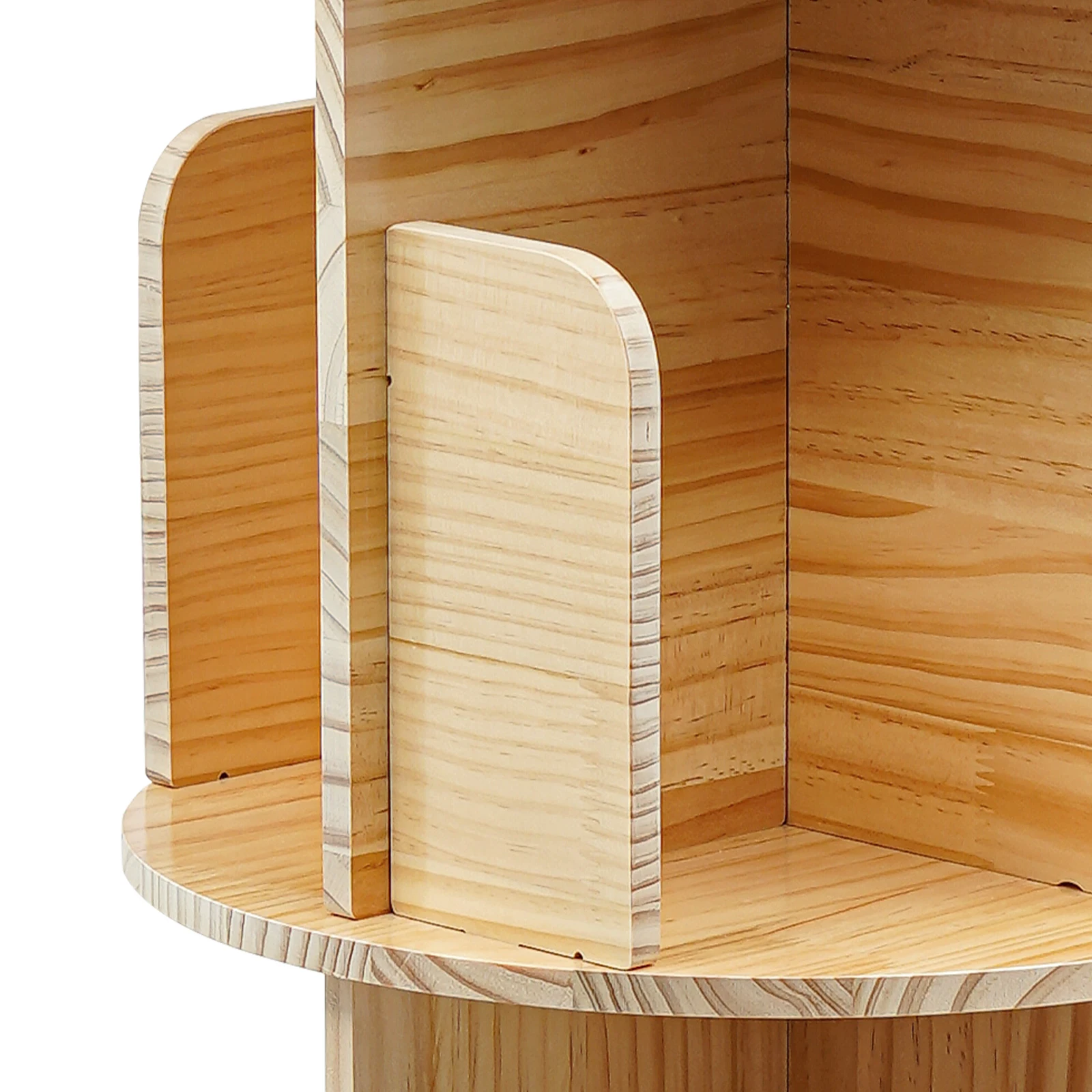Massivholz 360 ° Drehbares Bücherregal 3-stöckiges Standregal Aufbewahrungsregal für Büro Zuhause Wohnzimmer für Kinder & Erwachsene – Detail 23