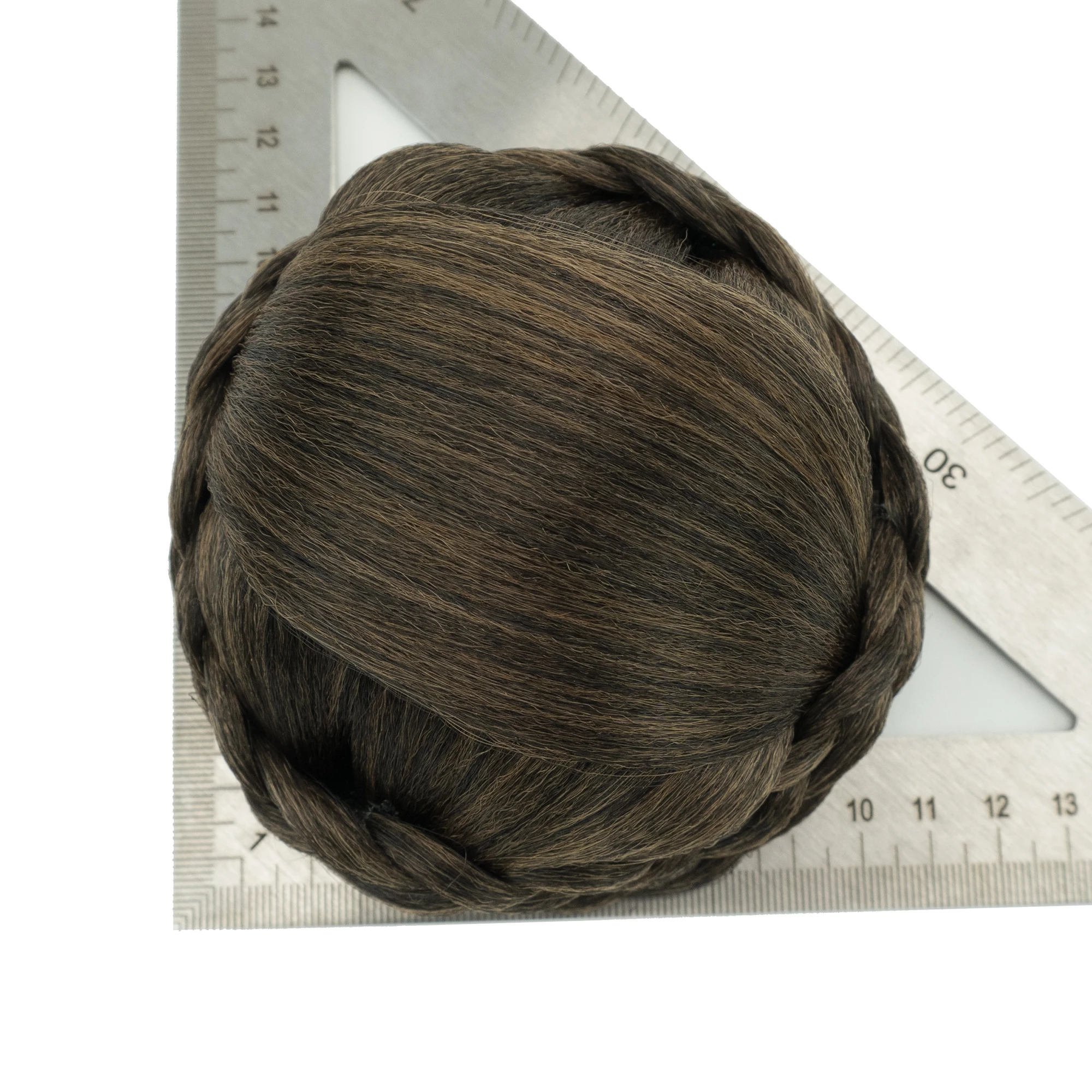 Soowee Chignon intrecciato Capelli sintetici Chignon Dancer Parrucca Updo per ragazze Posticci Scrunchies Copertura per capelli ciambella grigia - immagine 6