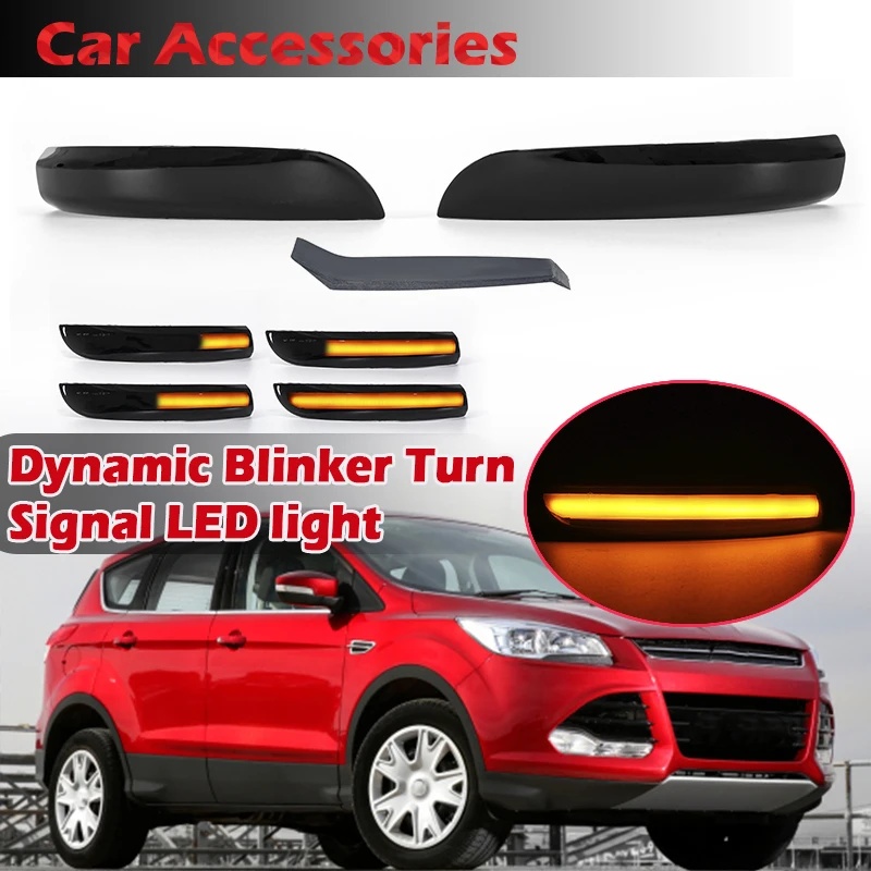 

LED Dynamic Turn Signal Light Flowing Water Blinker Flashing Light For Ford Kuga Escape EcoSport 2013 2014 2015 2016 2017 2018