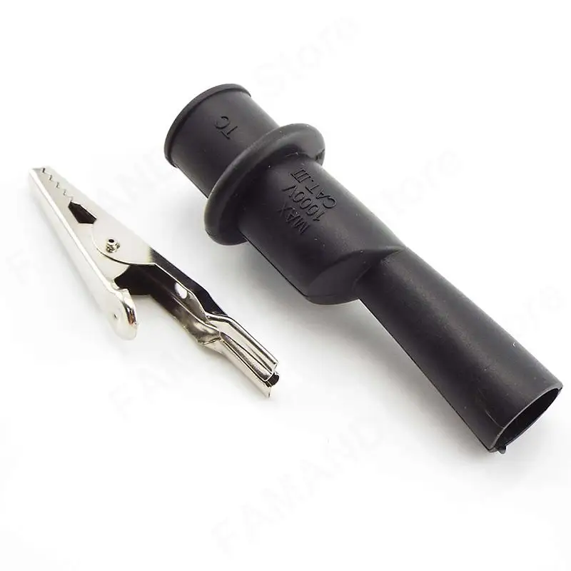 Insulation Alligator Clip 2mm Socket Metal Crocodile Clamp Test Accessories Multimeter 1000V/10A M20 1 Pair alligator clips