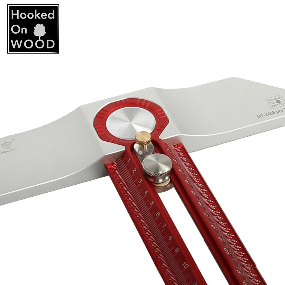 Aluminum Alloy Woodworking T Square Ruler Scriber for Hole Marking