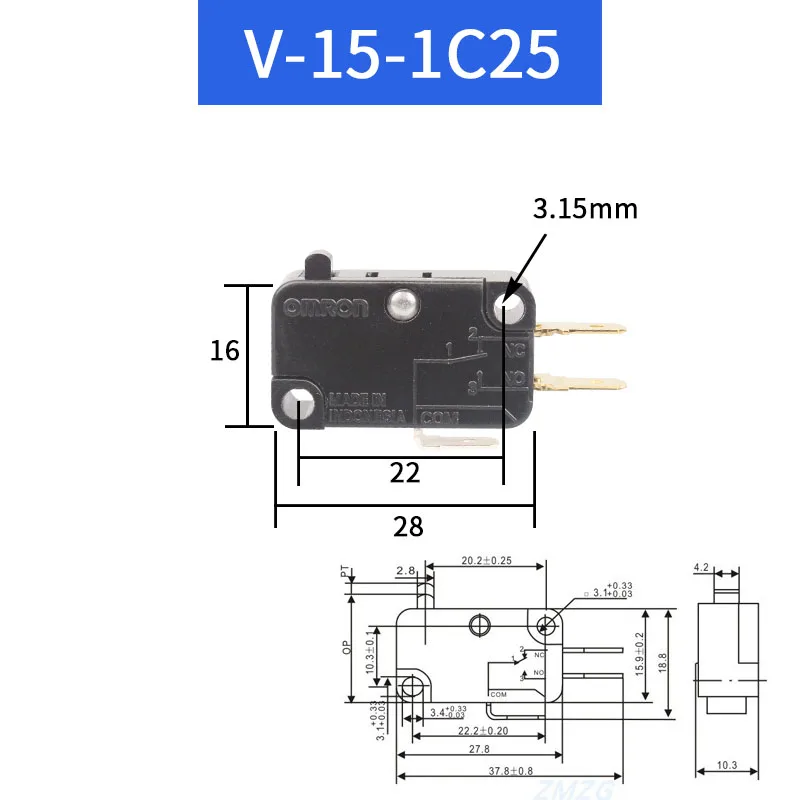 Micro switch Travel Switch Limit V-15 V-152 V-153 V-154 V-155 V-156-1c25 10A250V