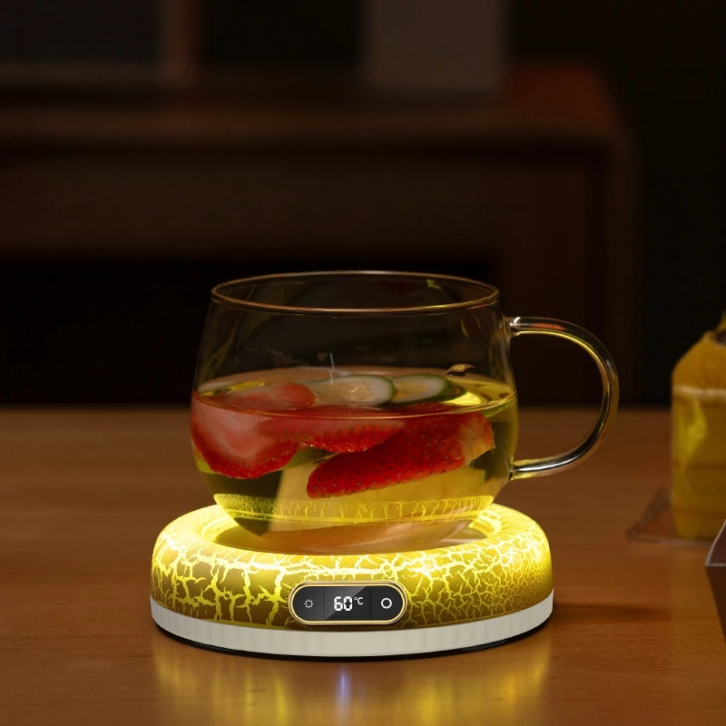 Lava heating constant temperature coaster desktop office rainbow atmosphere lamp milk insulation warm coaster