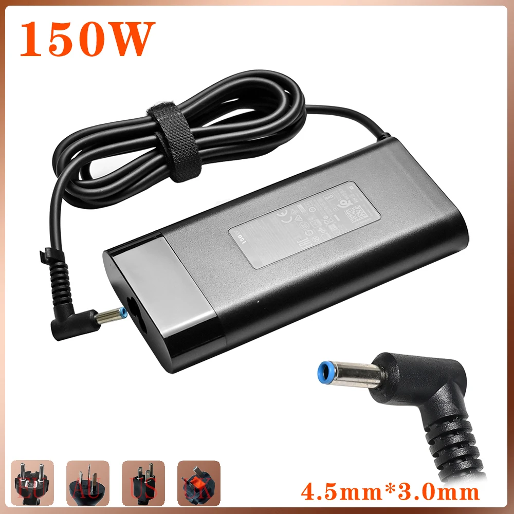 Caricabatterie Per Laptop 19.5V 7.7A 150W Per Hp Pavilion Gaming 15 15-Cx0020Ca 17 Muslimb Tpn-Ca11 Tpn-Da09 Tpn-Da03 Zbook Q193 Q173