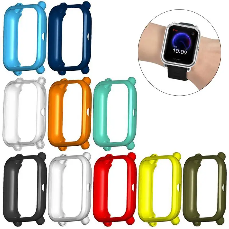 

For Amazfit BIP S/Lite/U/ GTS 2 TPU Soft Full Edge Protector Smartwatch Case Shell Frame Mini Watch Protective Bumper Cover