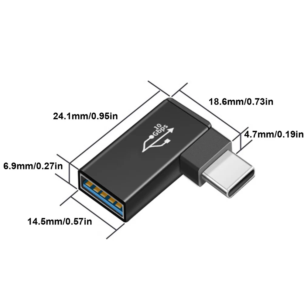 OTG Adapter Usb3.0 Female To Type-c Video/audio High-speed Transmission Typec To Usb3.0 Right Angle Adapter for Mouse/Phone etc phone adapters & converters