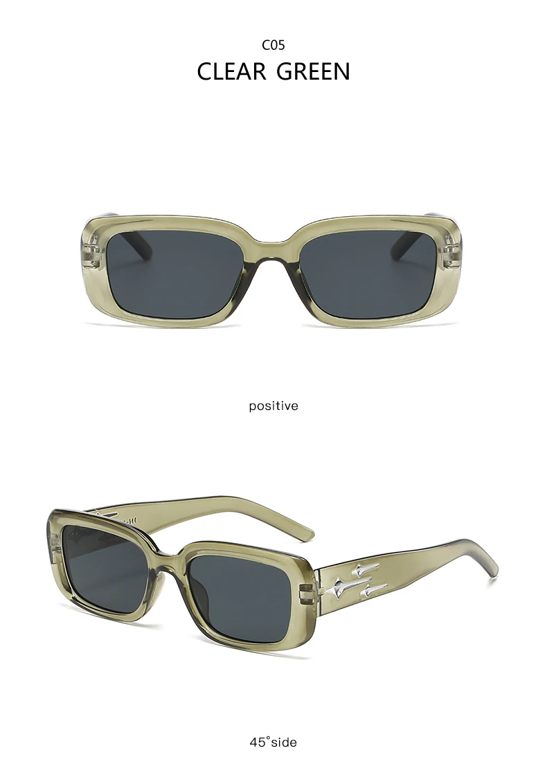 Schutzbrille Y2K Stil Kleine Quadratische Sonnenbrille Frauen Kätzchen Auge Sonnenbrille Mode Bunte Spiegel Punk Sportbrille – Detail 15
