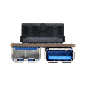 CYDZ Dual USB 3.0 A Type Female to Motherboard 20/19 Pin Box Header Slot Adapter