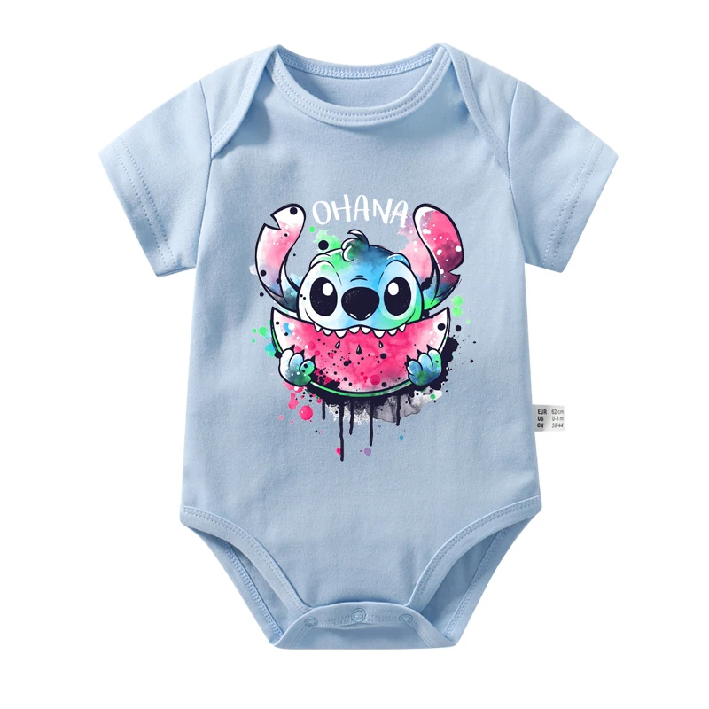 Recém-nascido Lilo e Stitch Cartoon Romper, Roupas infantis com