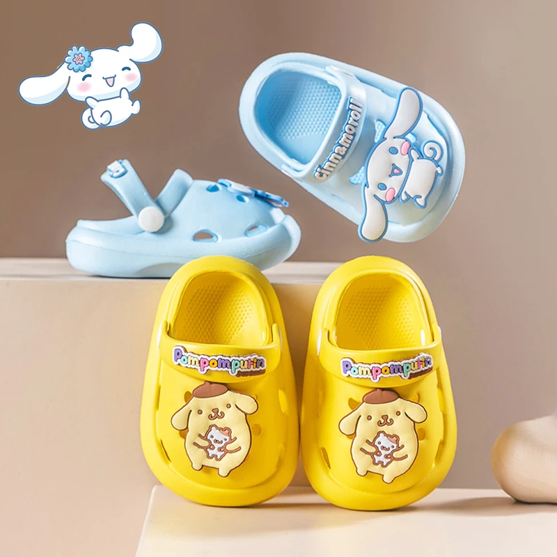 

Sanrio Cute Kuromi Children's Slippers Cinnamoroll Anime Kawaii Summer Beach Outdoors Bathroom Anti-Slip Sandals Baby Toys Girls