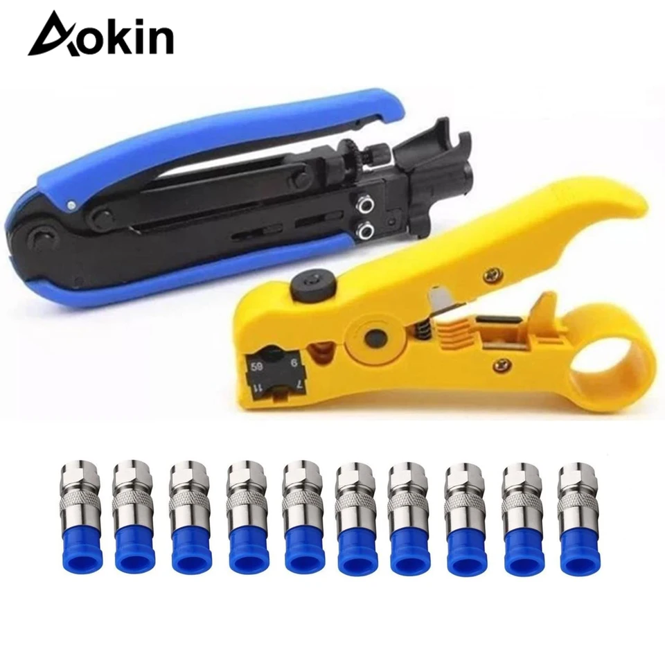 Coaxial Cable Crimp Tool For RG59 & RG6 Connectors - Works With BNC And RCA Fittings 13 thumbnail image