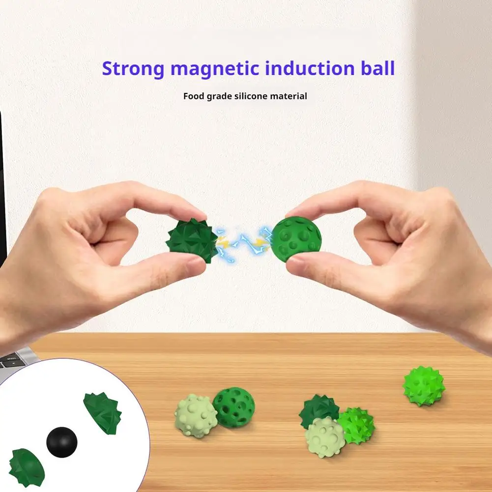 Elastic Silicone Magnetic Sensory Balls Fidget Toy Stress Anxiety Relief Autism ADHD Calming Sensory Toy For Kids Adults EDC Gif
