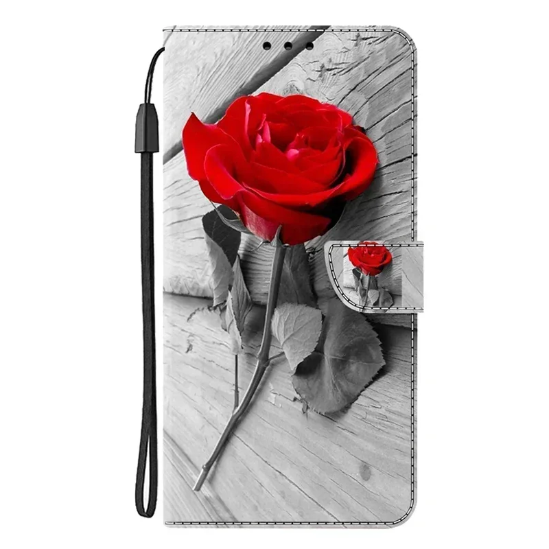 Elegant Leather Flip Wallet Phone Case with Magnetic Stand - Cute Design