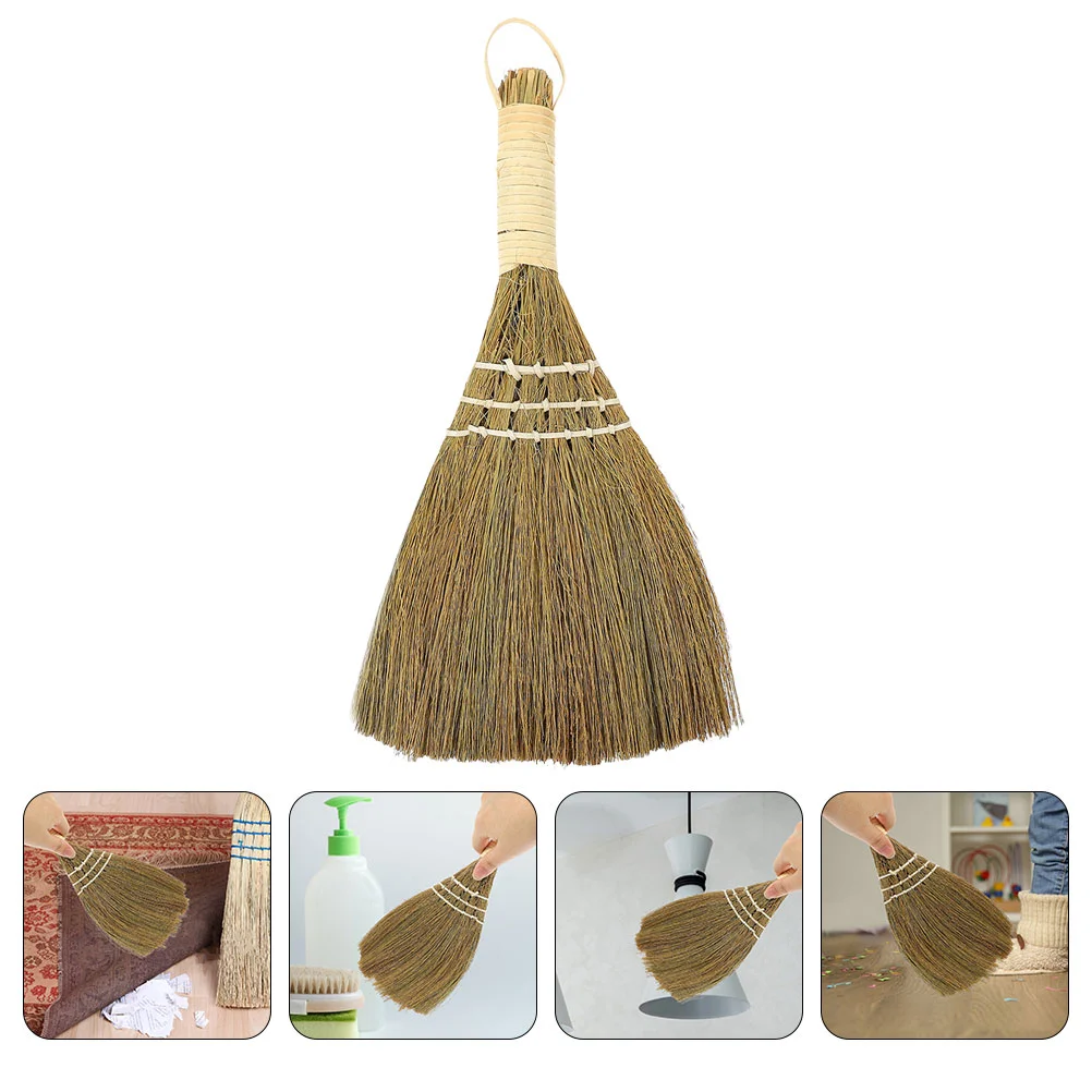 Natural Whisk Sweeping Hand Handle Broom Retro Broom Corn Broom Asian Broom Household Angle Brooms Straw Soft Broom House Garage Office Lobby Room Ki