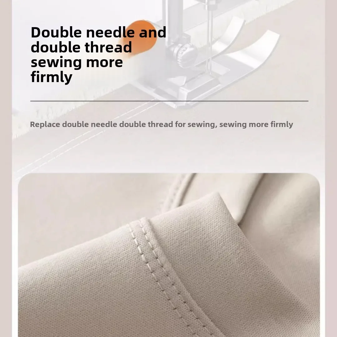 portable Sewing Machine for Beginners with 12 Stitches Pattern LED Light Foot Pedal Double Thread Sewing Kits  Plugged In 220V 4