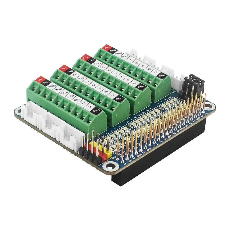 Led Terminal Block Breakout Board Raspberry pi Gpio Status Hat Adc Dca Sensor para Raspberry pi 4b 3b Mais 3a Test Expansion Board