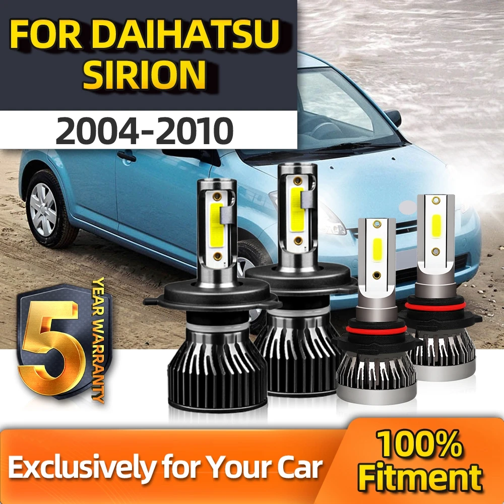 

Crossfox 4x CSP Chip LED Headlight Bulbs Fog Lamps HB4 High&Low All In One H4 Combo Car Lights Kit For Daihatsu Sirion 2004-2010