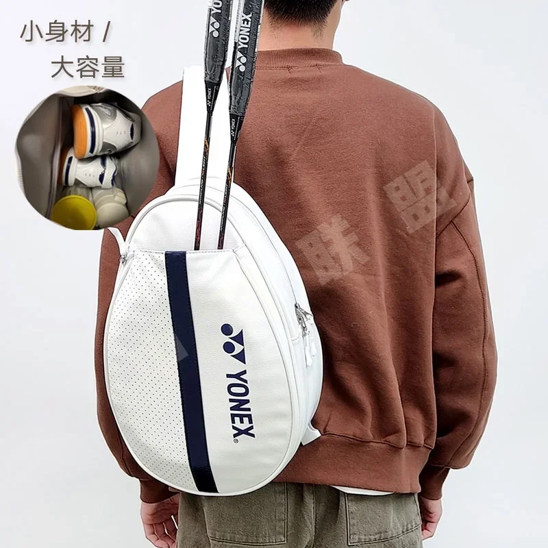 2023 New Yonex Tennis Badminton Racquet Bag 3 Pieces One Shoulder Mini Compact Lightweight Portable White Chest Bag Shoulder Bag