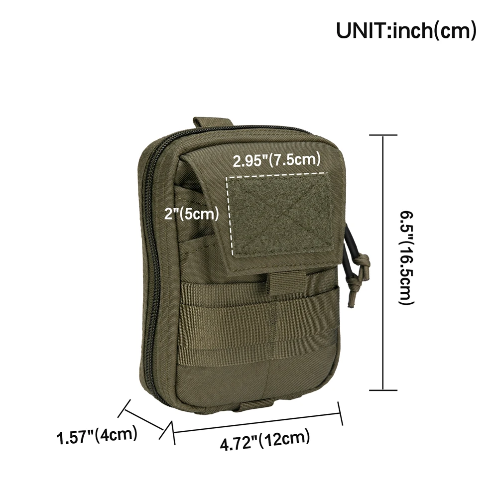 Sac Tactique Ceinture, Nylon Sacoche Ceinture | Vert Armée