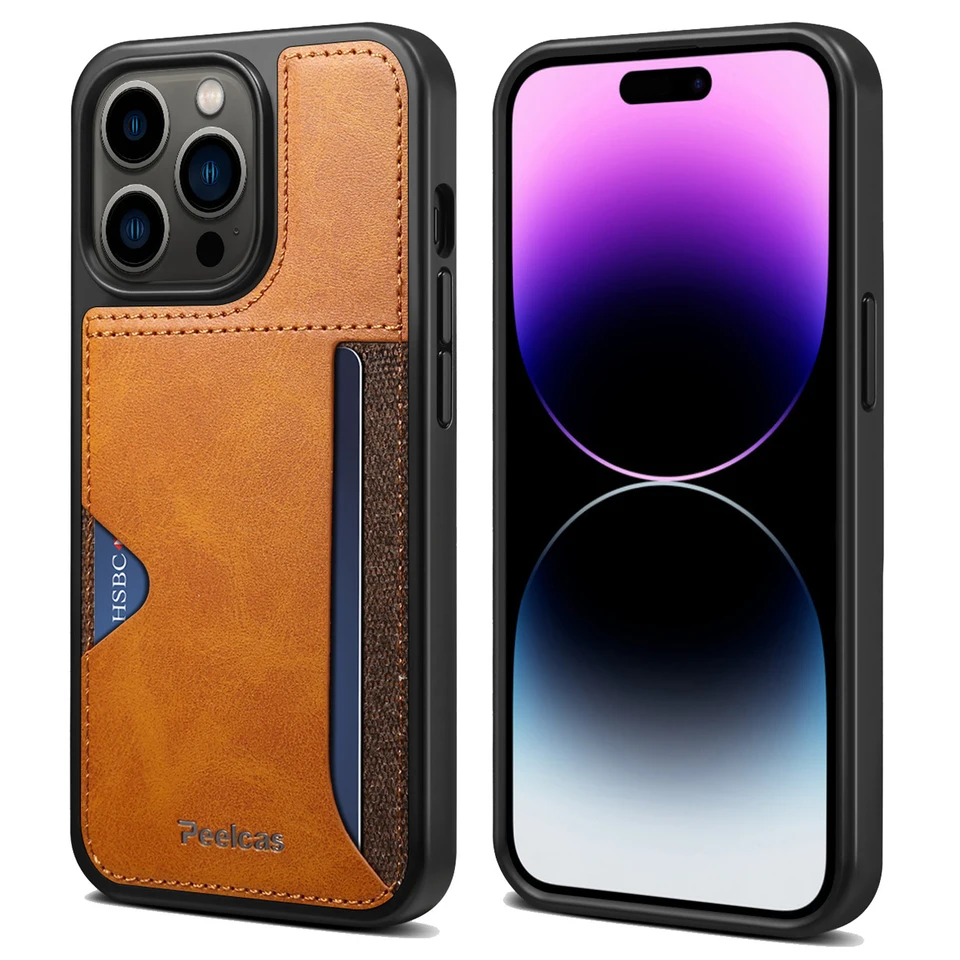 Leather iPhone Case with Card Holder and Protection