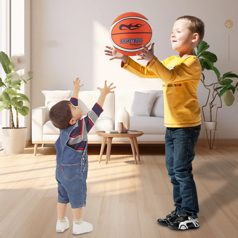 Basketball Balls 18/21/24cm Silent Basketball High-Resilience Bouncing Mute Ball Size 3/5/7 No Noise for Various Indoor Activities