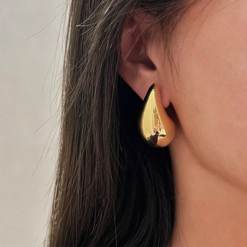 Drop Earrings Chic Exaggerate Big Waterdrop Drop Earrings for Women Dupes Chunky Teardrop Stainless Steel Gold Plated Statement Ear Jewelry drop earrings
