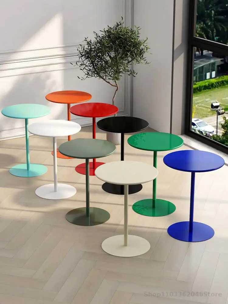 Designer Coffee Table Living Room Sofa Side Table Simple Light Luxury Small Round Balcony Bedroom Round Middle Green