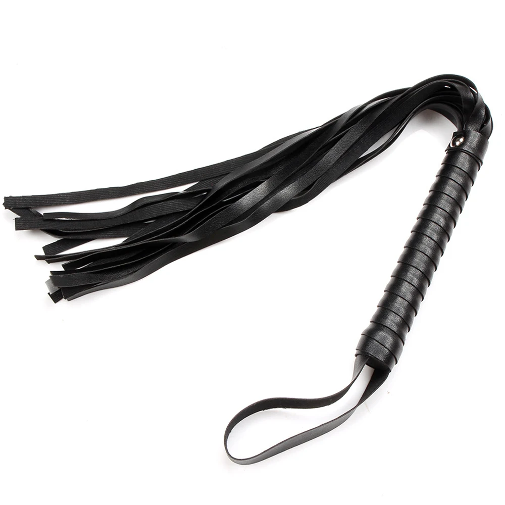 PU Leather Horse Whip,49CM Bull Whip Horse Riding Whip,Handle with Wrist Strap 3