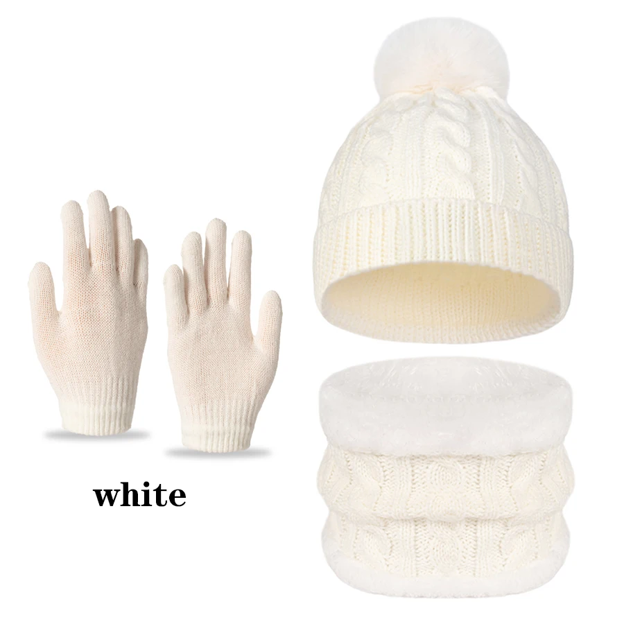 قبعة كروية واحدة وغطاء للرقبة ومجموعة القفازات عبارة عن قبعة محبوكة مناسبة للأطفال من سن 3 إلى 12 عامًا للأولاد والبنات، لسيارة