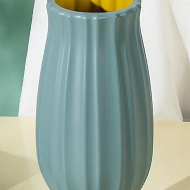 Virágváza Törhetetlen, Ésszerűsíthető, Egyszínű, Szárított Virág Elrendezés Műanyag Váza A Nappali Elrendezéséhez - Image 3