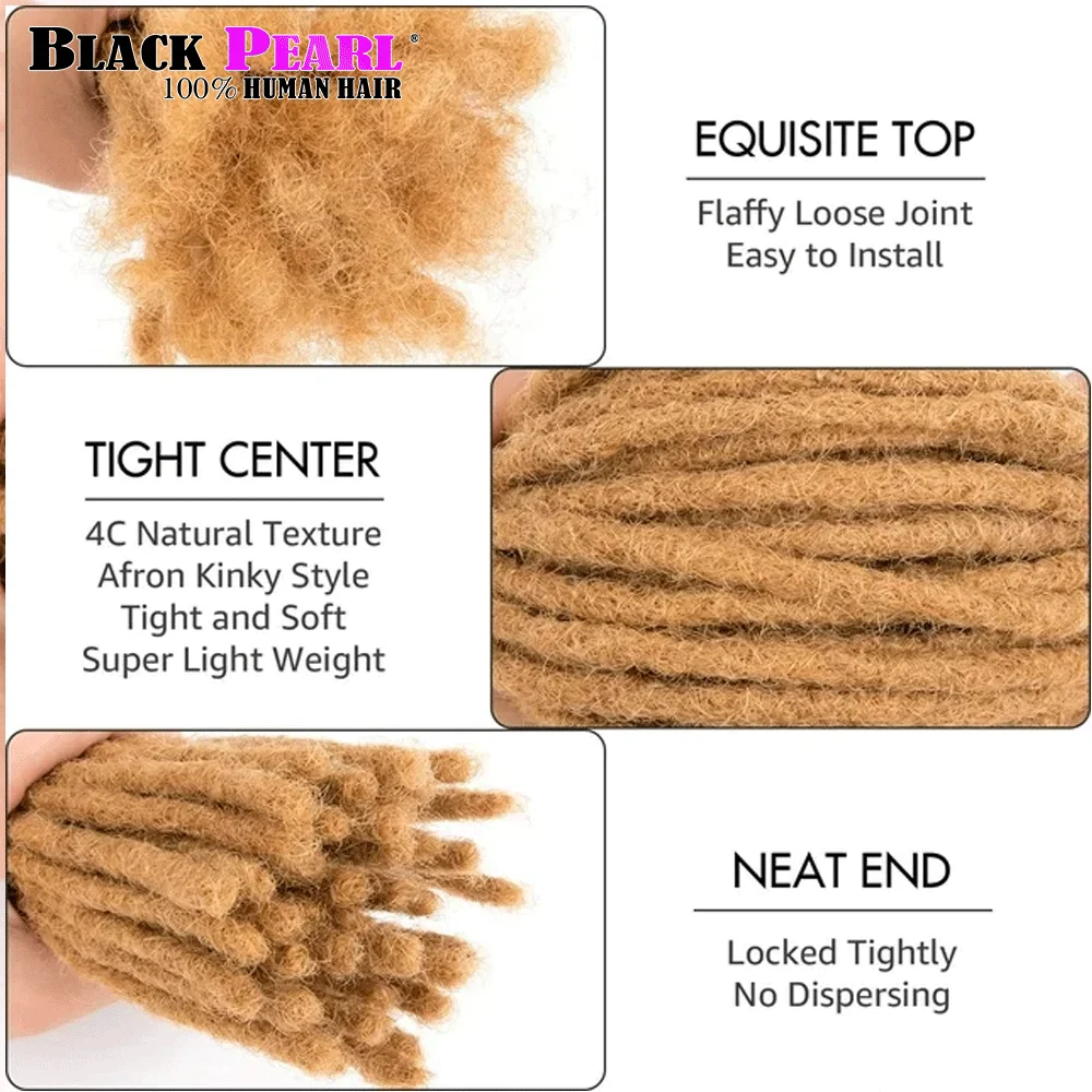 Honey Blonde Human Hair Dreadlock Extensions 0.8cm width 6 Inch 30 Roots Loc Extensions Human Hair Dreadlocks Extensions