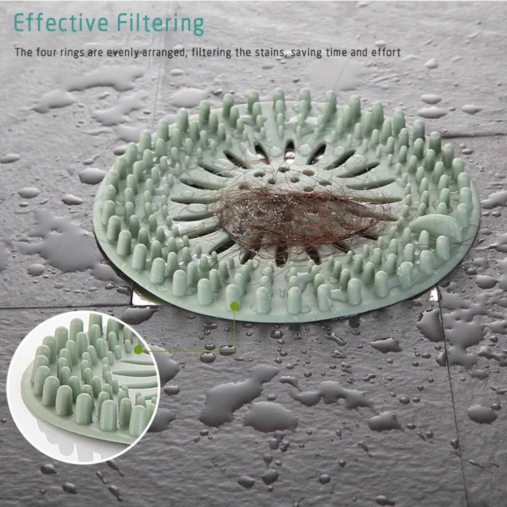 1Pcs Round Silicone Drain Hair Catcher Kitchen Sink Filter Shower Drain Strainers Bathtub Stopper Bathroom Sewer Hair Filter