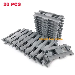 Children's Large Building Block Train Set with Creative Track Accessories (20pcs straight rail)