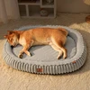 Flannel Dog Bed Autumn Winter Thickening Warmth Ellipse Dog Sofa Beds Bottom Detachable Soft Plush Pet Pad Dogs Accessories 3