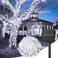 Solar - Powered LED Fairy String Lights - Waterproof Outdoor Decorative Garland - 22M 200LEDs (White Light)